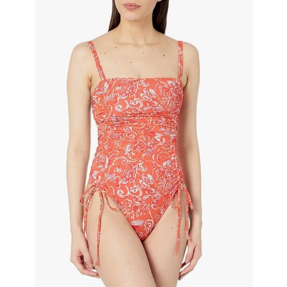 Carve Designs Women's Standard Jessa Ruched One Piece Swimsuit Size L Coral - Picture 1 of 8